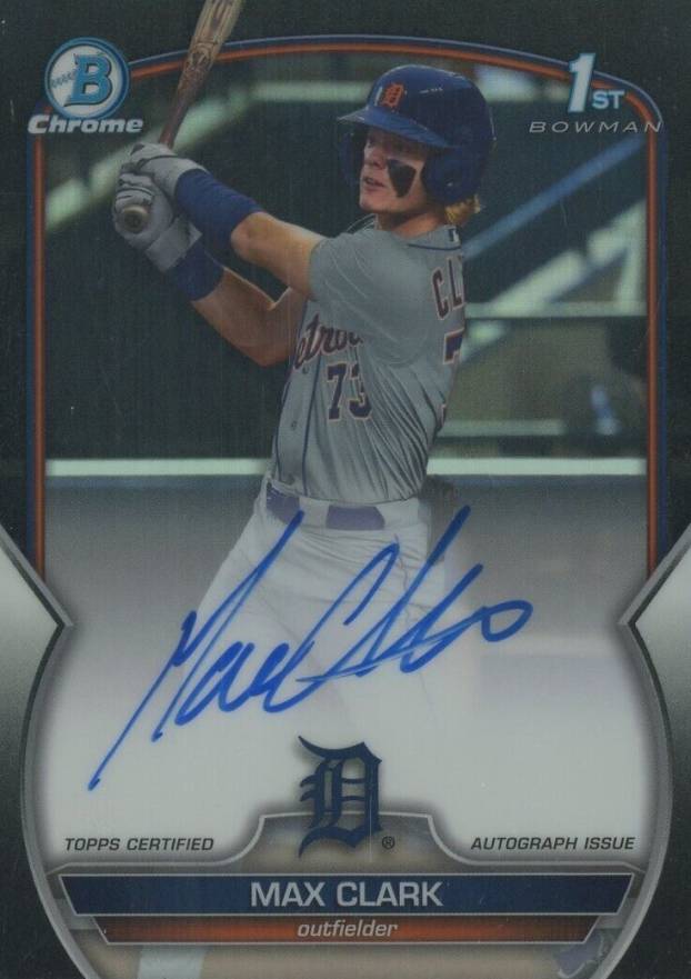 2023 Bowman Draft Chrome Prospect Autograph Max Clark #CDAMC Baseball Card