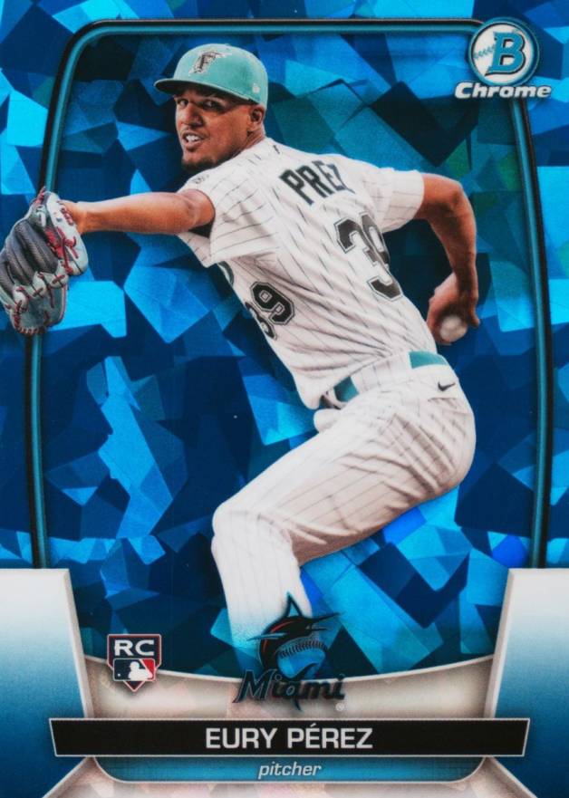 2023 Bowman Chrome Sapphire Edition Eury Perez #90 Baseball Card