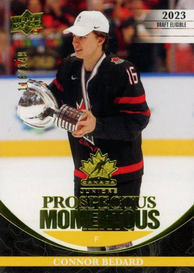 2023 Upper Deck Team Canada Juniors Prospectus Momentous Connor Bedard #PM36 Hockey Card