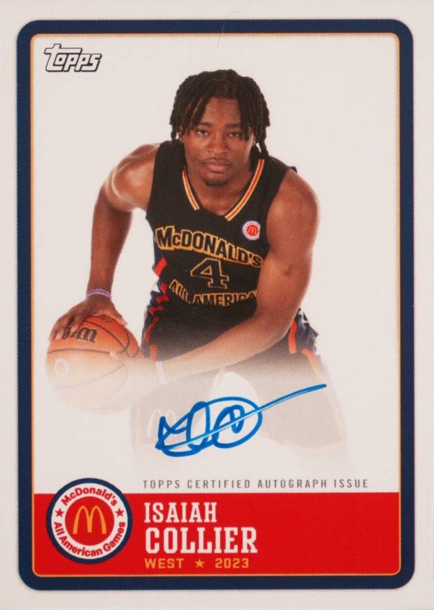 2023 Topps Chrome McDonald's All-American Gameday Paper Autographs Isaiah Collier #PAIC Basketball Card