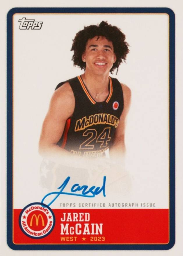 2023 Topps Chrome McDonald's All-American Gameday Paper Autographs Jared McCain #PAJM Basketball Card