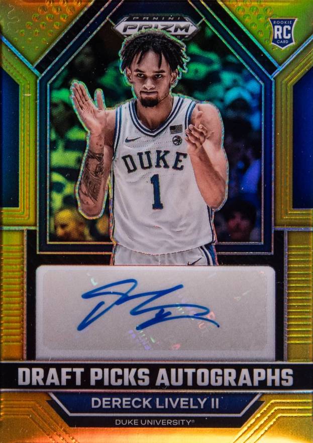 2023 Panini Prizm Draft Picks Draft Picks Autograph Dereck Lively II #DLV Basketball Card