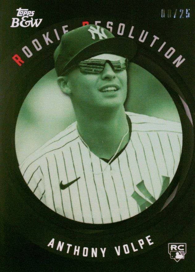 2023 Topps Black and White Rookie Resolution Anthony Volpe #RR5 Baseball Card