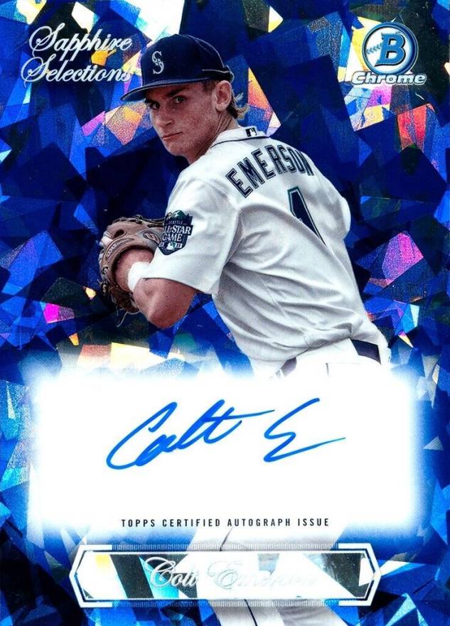 2023 Bowman Chrome Sapphire Edition Sapphire Selections Autograph Colt Emerson #CE Baseball Card