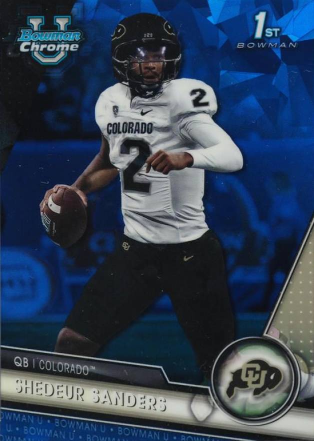 2023 Bowman University Chrome Sapphire Shedeur Sanders #16 Football Card