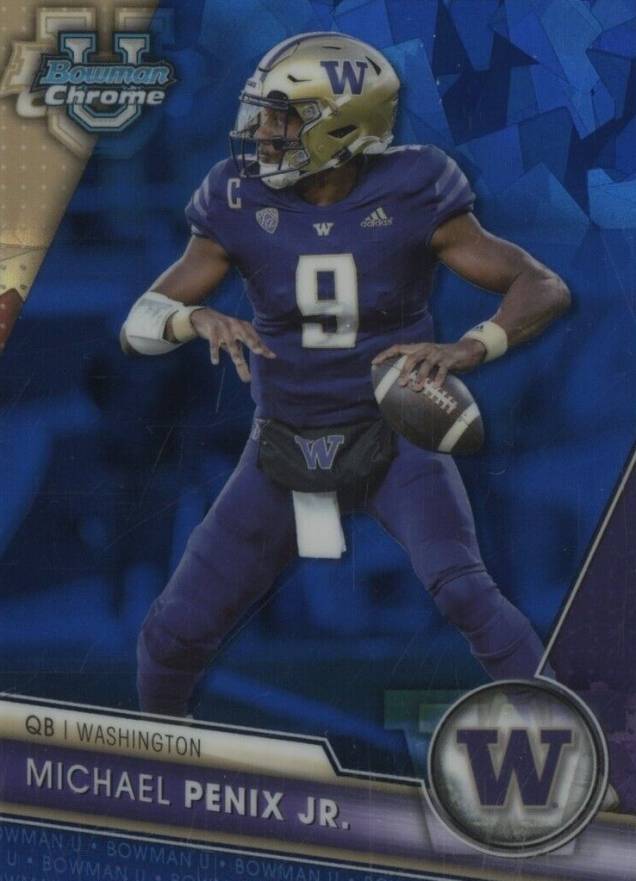 2023 Bowman University Chrome Sapphire Michael Penix Jr. #141 Football Card