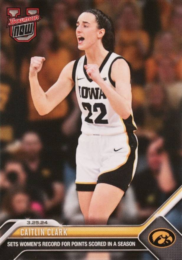 2023 Bowman U Now Caitlin Clark #74 Basketball Card