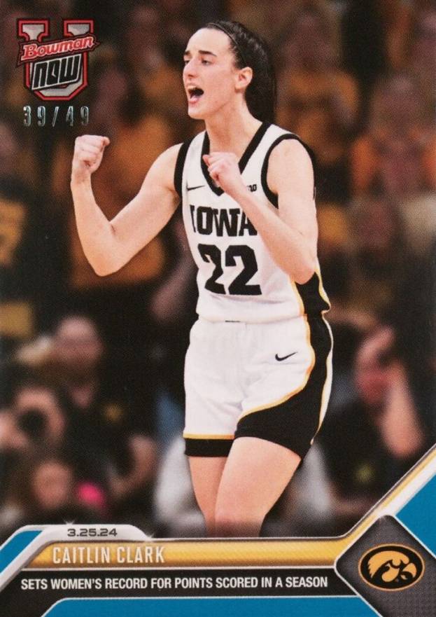 2023 Bowman U Now Caitlin Clark #74 Basketball Card