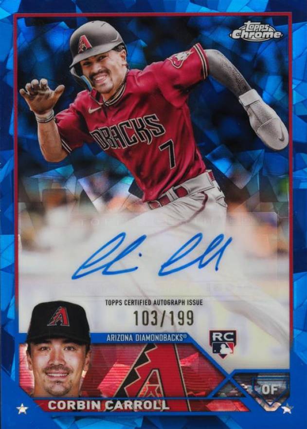 2023 Topps Chrome Update Sapphire Edition Autograph Corbin Carroll #CC Baseball Card