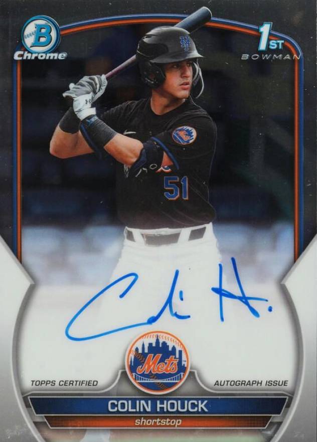 2023 Bowman Draft Sapphire Edition Chrome Prospect Autographs Colin Houck #CDACH Baseball Card