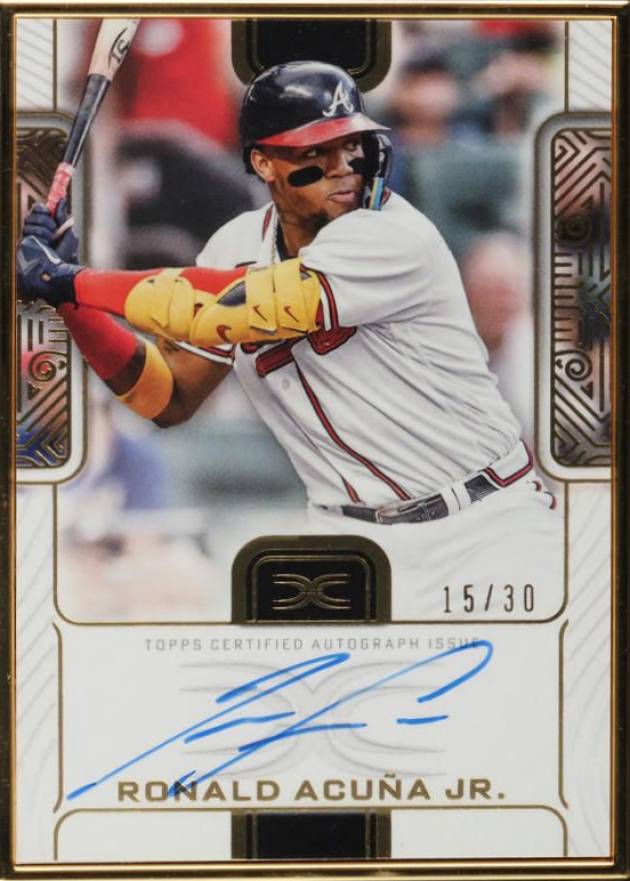 2023 Topps Definitive Collection Framed Autograph Collection Ronald Acuna Jr. #RAJ Baseball Card