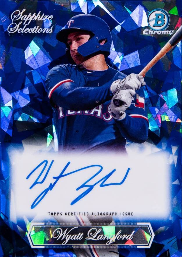 2023 Bowman Draft Sapphire Edition Sapphire Selections Autograph Wyatt Langford #SSAWL Baseball Card