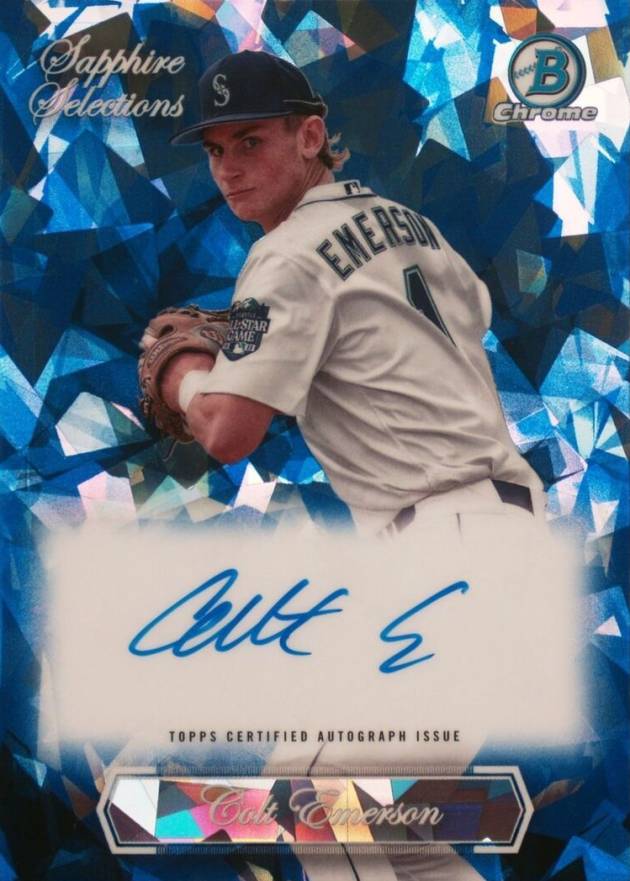 2023 Bowman Draft Sapphire Edition Sapphire Selections Autograph Colt Emerson #SSACE Baseball Card