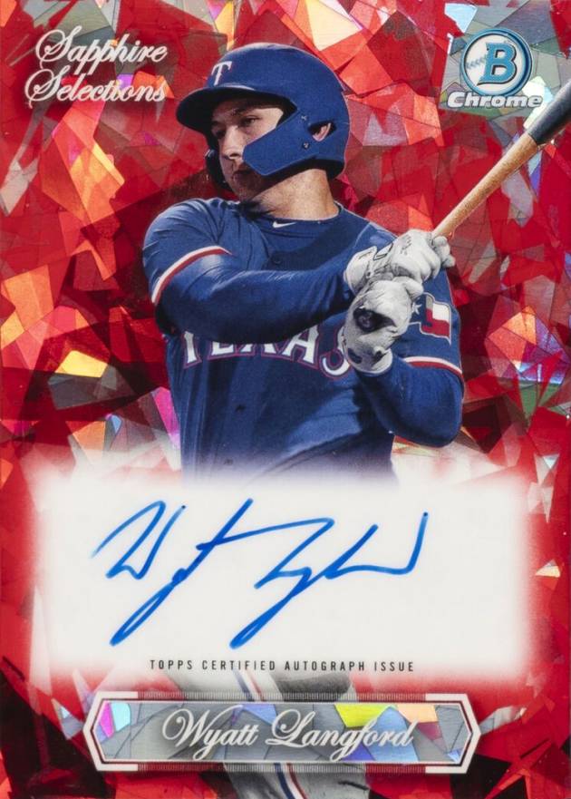 2023 Bowman Draft Sapphire Edition Sapphire Selections Autograph Wyatt Langford #SSAWL Baseball Card