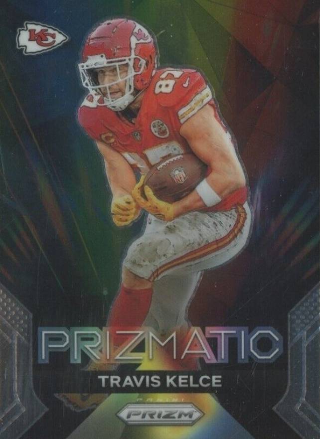 2023 Panini Prizm Prizmatic Travis Kelce #10 Football Card