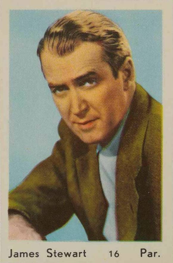 1950 Maple Leaf Gum Film Stars Amsterdam James Stewart #16 Non-Sports Card