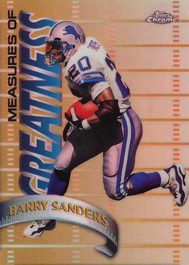 1998 Topps Chrome Measures of Greatness  Barry Sanders #MG10 Football Card