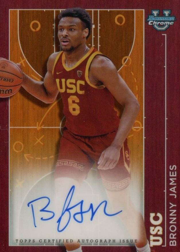 2023 Bowman University Chrome Prodigal Playmakers Autographs Bronny James #PPALBJ Basketball Card