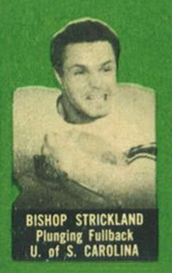 1950 Topps Felt Backs Bishop Strickland # Football Card