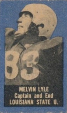 1950 Topps Felt Backs Melvin Lyle # Football Card