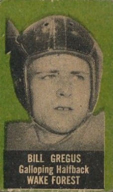 1950 Topps Felt Backs Bill Gregus # Football Card