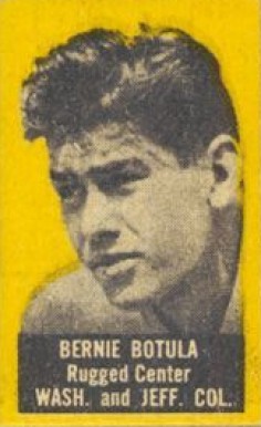 1950 Topps Felt Backs Bernie Botula # Football Card