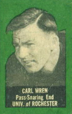 1950 Topps Felt Backs Carl Wren # Football Card