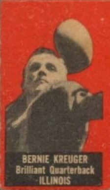 1950 Topps Felt Backs Bernie Kreuger # Football Card