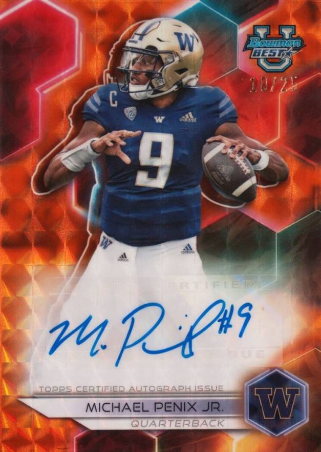 2023 Bowman University Best Best of 2023 Autographs Michael Penix Jr. #BOAMP Football Card