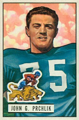 1951 Bowman John G. Prchlik #100 Football Card