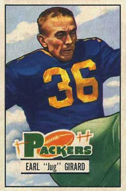 1951 Bowman Jug Girard #17 Football Card