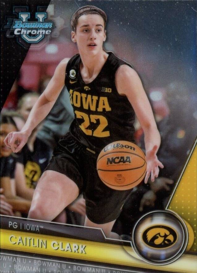 2023 Bowman University Chrome Caitlin Clark #34 Basketball Card