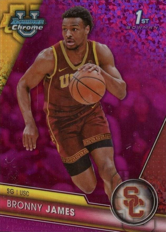 2023 Bowman University Chrome Bronny James #95 Basketball Card