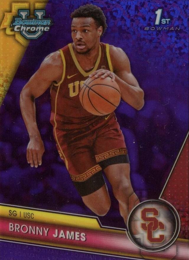 2023 Bowman University Chrome Bronny James #95 Basketball Card