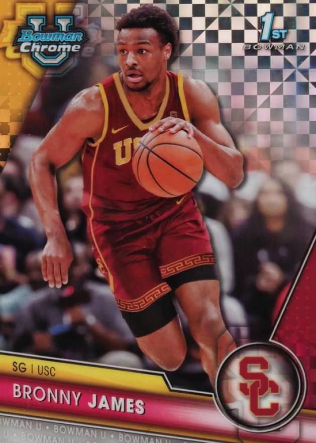 2023 Bowman University Chrome Bronny James #95 Basketball Card