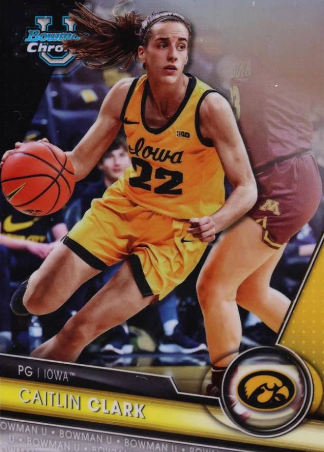 2023 Bowman University Chrome Caitlin Clark #34 Basketball Card