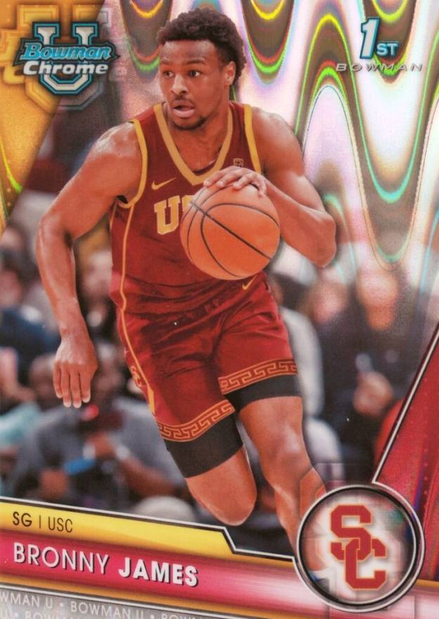 2023 Bowman University Chrome Bronny James #95 Basketball Card