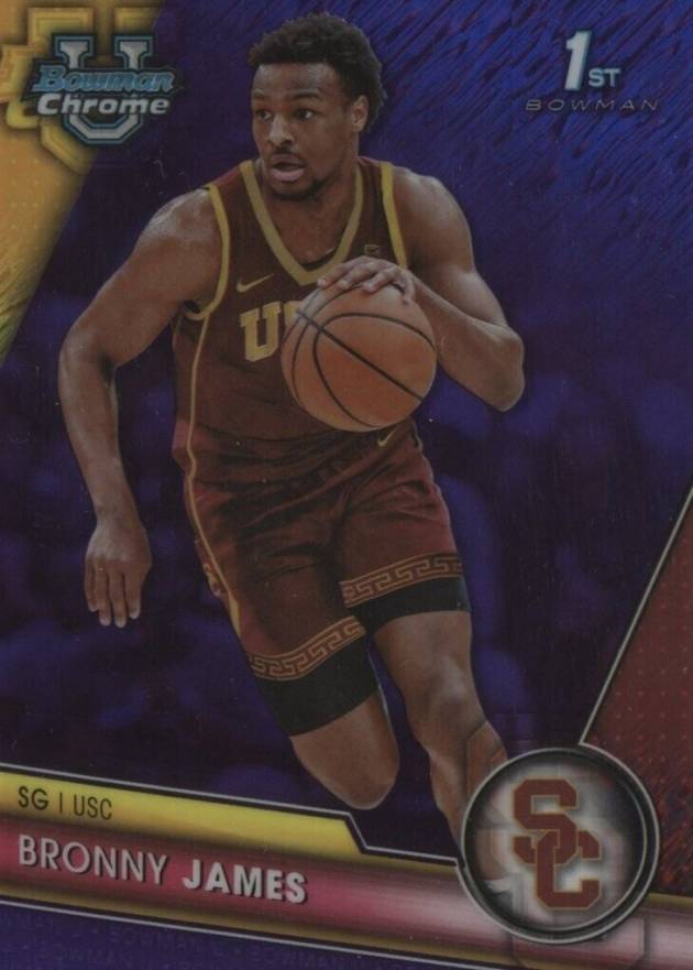 2023 Bowman University Chrome Bronny James #95 Basketball Card