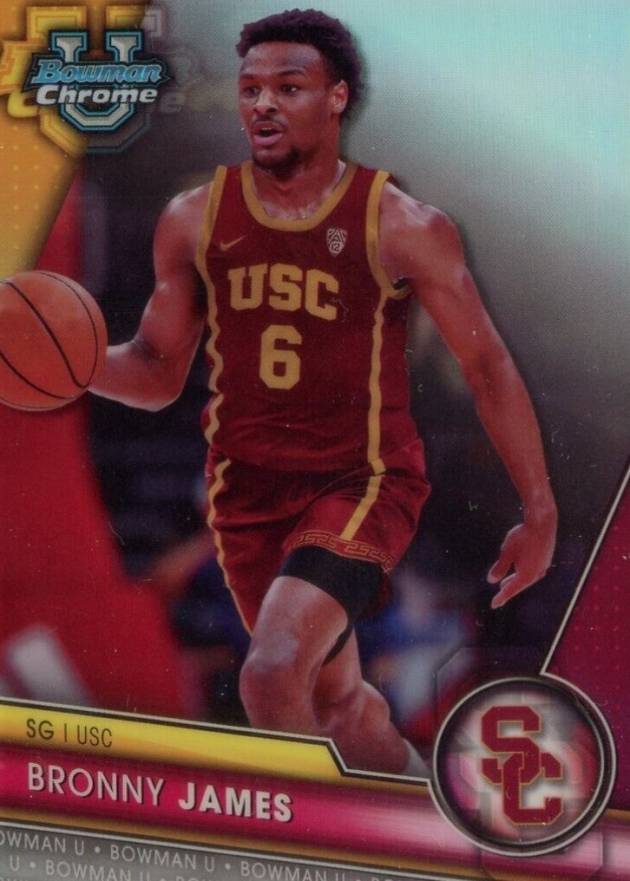 2023 Bowman University Chrome Bronny James #95 Basketball Card