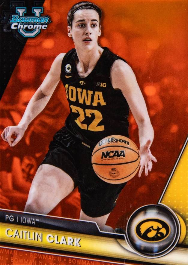 2023 Bowman University Chrome Caitlin Clark #34 Basketball Card