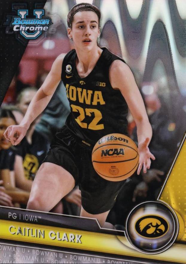 2023 Bowman University Chrome Caitlin Clark #34 Basketball Card