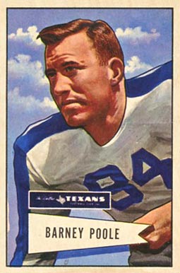 1952 Bowman Small Barney Poole #11 Football Card