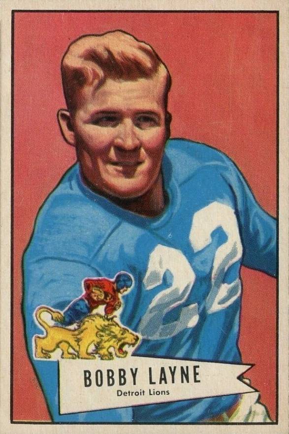 1952 Bowman Small Bobby Layne #78 Football Card