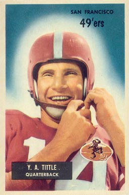 1955 Bowman Y.A. Tittle #72 Football Card