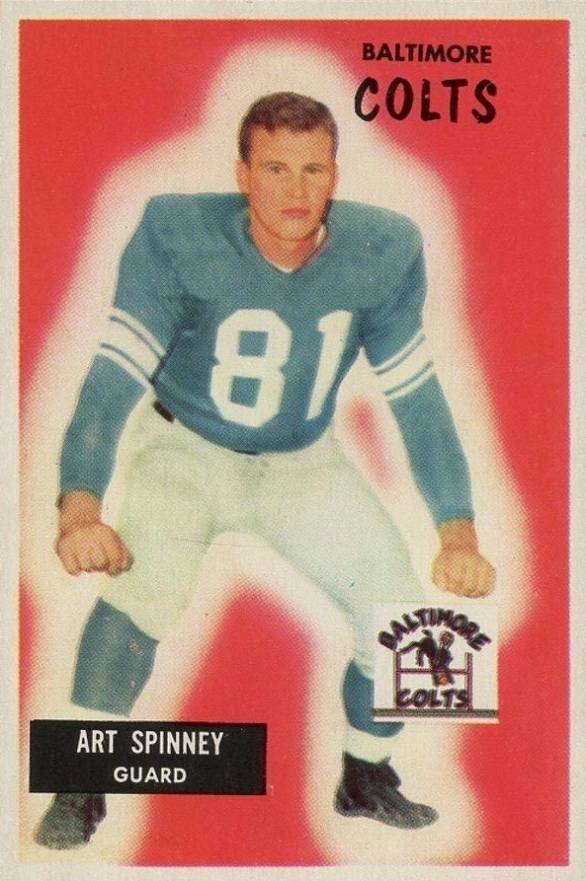 1955 Bowman Art Spinney #107 Football Card