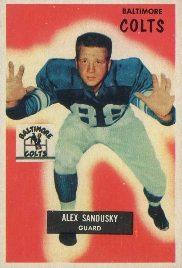 1955 Bowman Alex Sandusky #100 Football Card