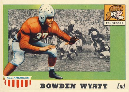 1955 Topps All-American Bowden Wyatt #77 Football Card