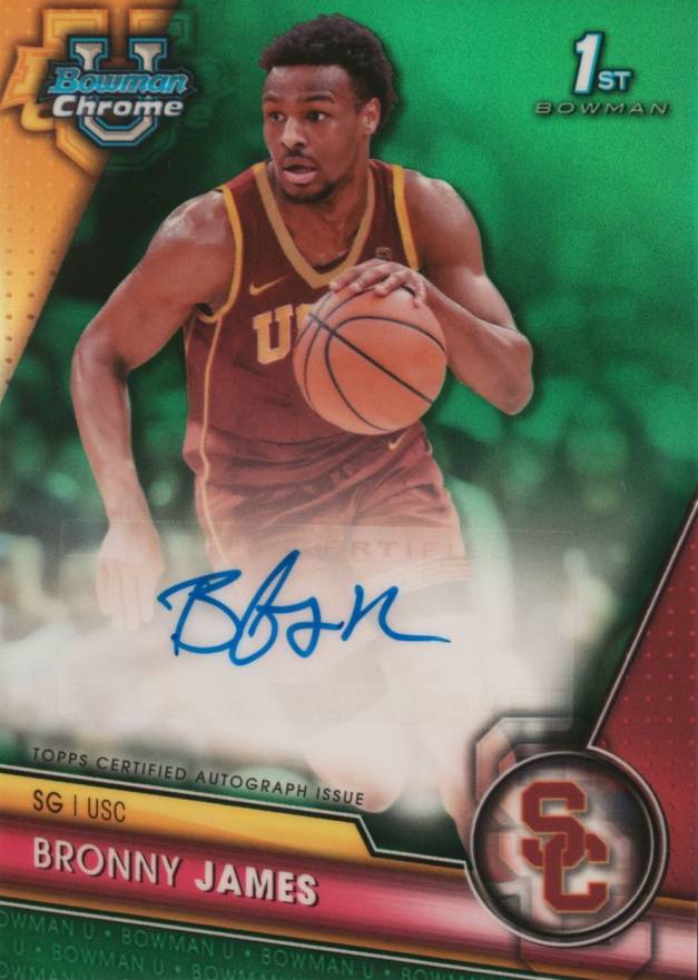 2023 Bowman University Chrome Bowman Chrome Prospects Autographs Bronny James #BJ Basketball Card