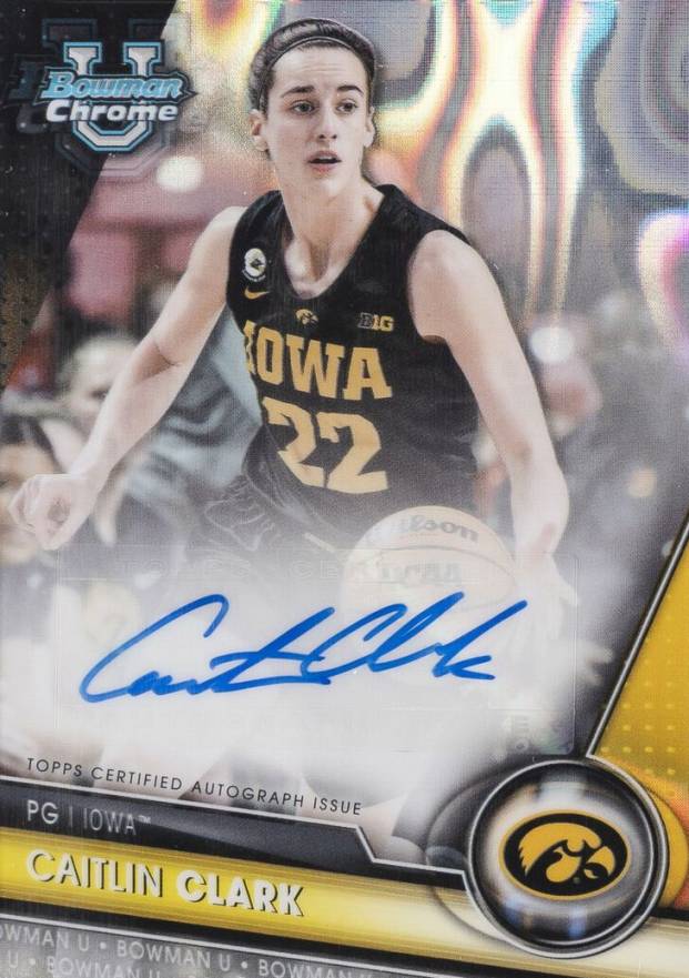 2023 Bowman University Chrome Bowman Chrome Prospects Autographs Caitlin Clark #CCL Basketball Card