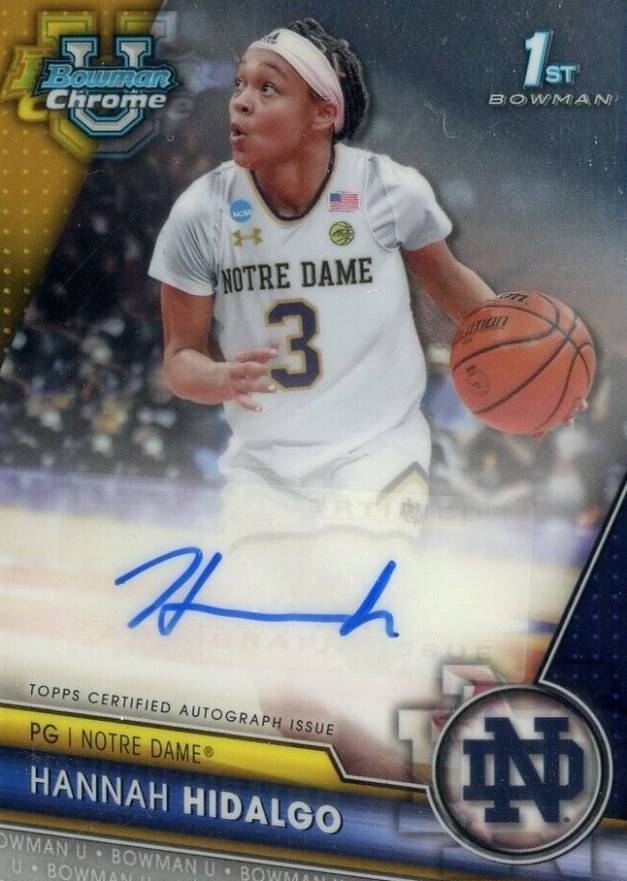 2023 Bowman University Chrome Bowman Chrome Prospects Autographs Hannah Hidalgo #HH Basketball Card